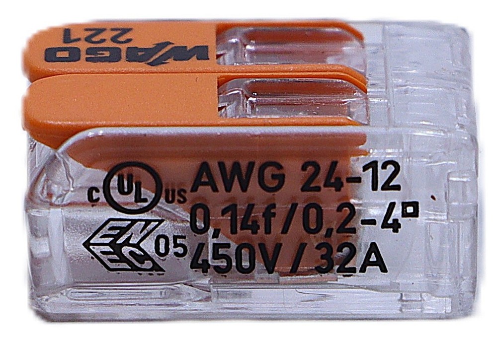 WAGO 221-412 Lever Nut Wire Connectors 10 – Pack 2 Conductor FAST SHIP