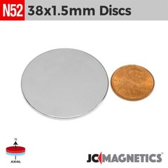 38mm x 1.5mm 1.5″x1/16″ N45 Super Strong Round Disc Rare Earth Neodymium Magnet