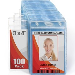 Mifflin-USA Plastic Vertical Card Holder (3×4 Inch, Clear, Bulk 100 Pack) Qui…