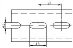 New DIN Rail Slotted Steel, Pre-Cut 35mm x 15mm, 475 mm (~19 (18.7) Inch) Long