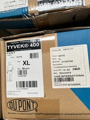 DuPont Tyvek 400 Disposable Pants, White, Protective Workwear, XL, 50 ct.