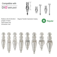 US DIO UFII Regular Impression Coping Transfer Straight Locator Healing Abutment