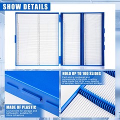 Wonderjune 4 Pcs Microscope Slide Storage 7.87 x 6.30 x 1.26 Inches, Blue