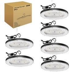 6 Pack 300W UFO Led High Bay Light Commercial Industrial Warehouse Shop Lights