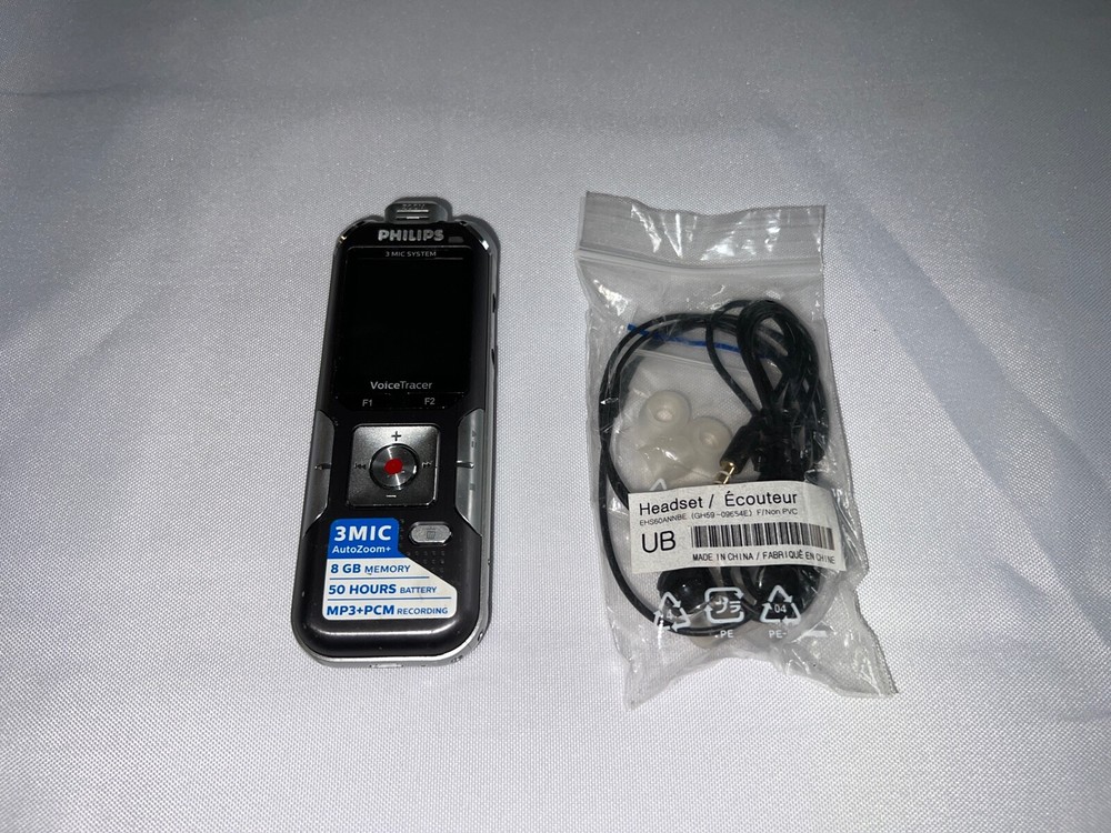 Philips DVT6000 Digital Voice Tracer and Recorder Dictaphone 3 Mic, 8Gb 50 hours