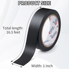 Black Rubber Grip Tape 1in x 16.5ft Ultra-Thin Ultra Strong Adhesive Anti-Slip