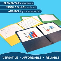 Blue Summit Supplies 50 Paper Two Pocket Folders Bulk, 50 Pack, Green