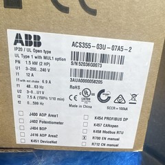 ABB ACS355-03U-07A5-2 VFD 1.5kW 2HP 200-240V 3-Phase IP20 No Bypass