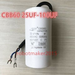 CBB60 30UF/35UF/40UF/45UF/50UF/60UF/70UF/80UF/100UF 450VAC 450V Capacitor (Wire)