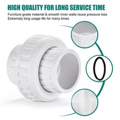 3″ PVC Union Coupling Pipe Fitting Schedule 40 Slip Union White 1 Pack