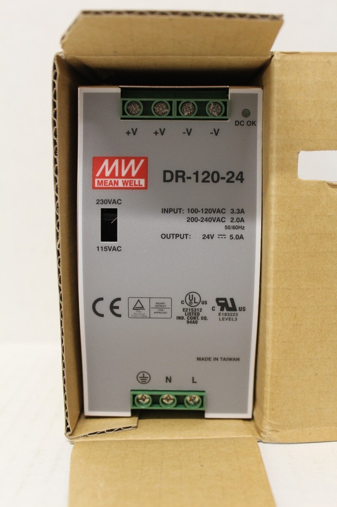 MEAN WELL EDR-120-24 120W 24V 5A Single Output Industrial DIN Rail Power Supply