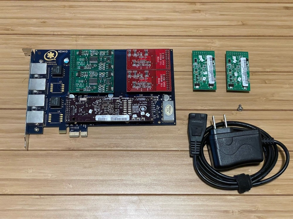 Digium AEX410 4-Port TDM PCIe Card, 4x S100M, 2x X100M, 5VPMADT032