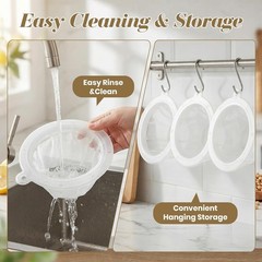 4 Pack Food-Grade Plastic Strainers, Filter Juice for Soybean Milk, Tea, Coffee,