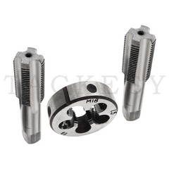 1 Set HSS M18x1.5mm Taper&Plug Tap&18×1.5mm Hexagon Die Metric Thread Right Hand