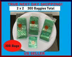 300 Quality 2020 APPLE BRAND Baggies 2″ x 2″ Reclosable Zipper Bags SOLID GREEN