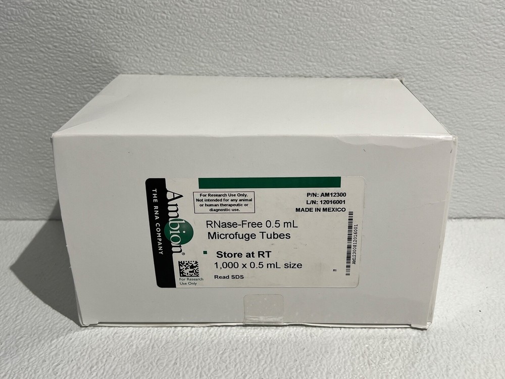 Ambion RNase-Free 0.5mL Microfuge Tubes 1000 x 0.5mL Size AM12300