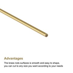1mm Diameter 300mm Length Brass Solid Round Rod for DIY Craft 20Pcs