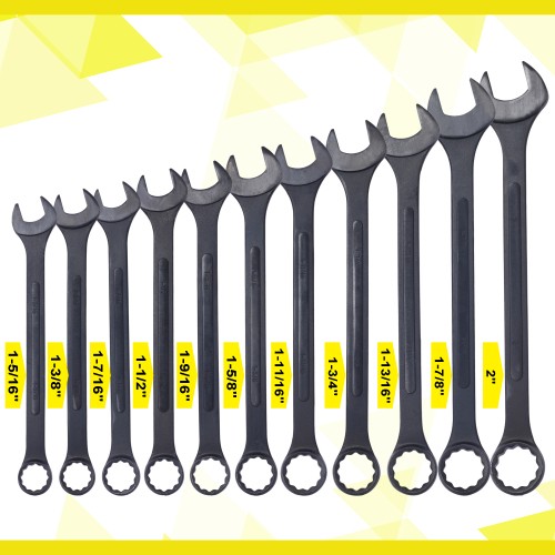 11PCS Combination Wrench Set extra large SAE 1-5/16” to 2” Carbon Steel Wrench