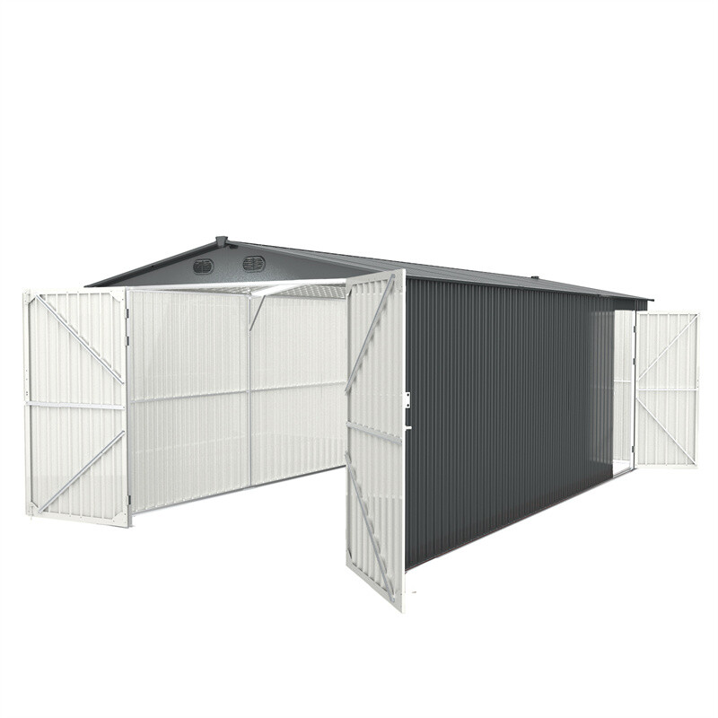 20’x10’ft Heavy Duty Metal Car Garage Shed Galvani Steel Outdoor Storage