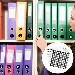 1-100 Round Number Stickers, 10 Sheets Consecutive Labels, Black