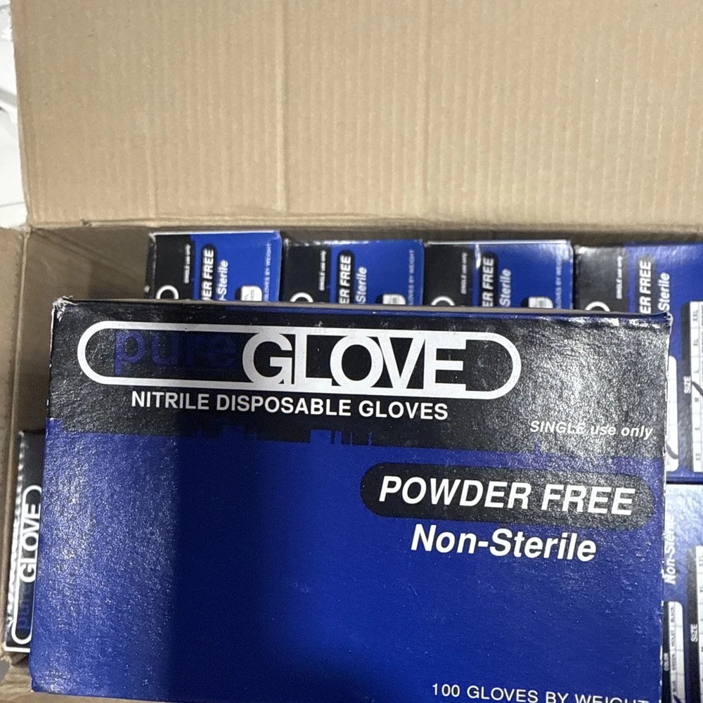 NITRILE GLOVES Case of blue nitrile gloves 1000 pcs (10 packs of 100)
