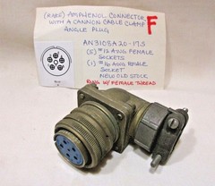 (Choice) Mil Spec FEMALE 3108 Right Angle Cable Sockets, 2-24 Pos., 10-24 Shells