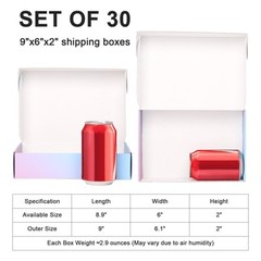 Paquete De 30 Cajas De Envio Moradas 9X6x2 Pulg Reciclables Y Resistentes