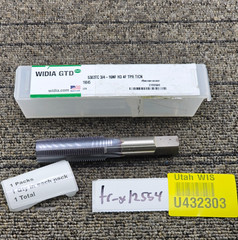 Widia 5303TC: 4-Flute Straight Flute Hand Tap 3/4-16 NF, 4-1/4 in Overall Length