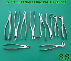 SET OF 10 DENTAL SURGERY TOOTH EXTRACTING FORCEP KIT DN-521