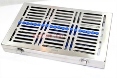 2GERMAN DENTAL AUTOCLAVE STERILIZATION CASSETTE TRAY INSTRUMENT 11.25X7.25X1.25″