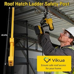 Safety Post | Roof Top Safety Hatch Safety Post with S65082 Roof Hatches Ladder