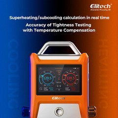 Elitech EMG Intelligent 2/4 Valves Manifold Kit 5” Smart Touch Screen w/Hoses