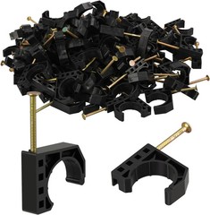 100 Pack 3/4″ Half J-Hook Clamps with Nails for PEX, Copper, CPVC Tubing