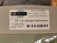 ATM PRODUCTS 8″ Diameter USA Standard Testing Sieve Ins 3/4 Aperture 19.00 mm