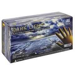 Adenna Dark Light 9 mil Nitrile Powder Free Exam Gloves (Black), Large – Box …
