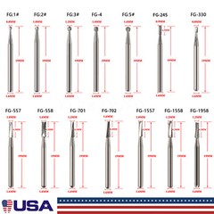 Dental Tungsten Carbide Steel Burs FG1 FG2 FG245 FG330 for High Speed Handpiece