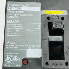 Square D PowerPact QD 200 2 Pole Circuit Breaker QDL22200 200A *WARRANTY*