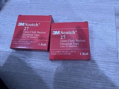 3M Scotch 27 Glass Cloth Backed Electrical Tape 1” x 108 Ft Class B Lot of 2