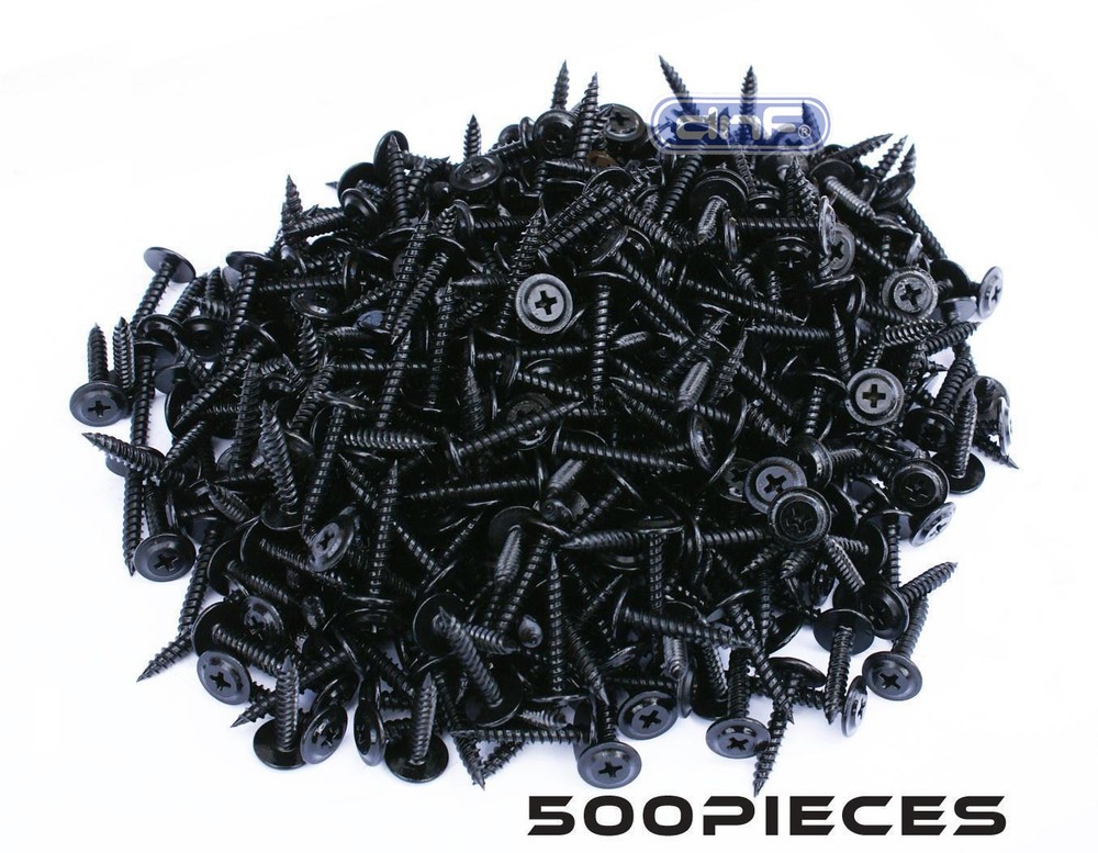 (500 PACK) PHILLIPS WAFER HEAD SCREWS TWINFAST THREAD BLACK PHOSPHATE #8 X 1″