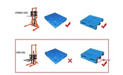 APOLLOLIFT Used 1100lbs Hydraculic Hand Manual Straddle Stacker 63″ Lift