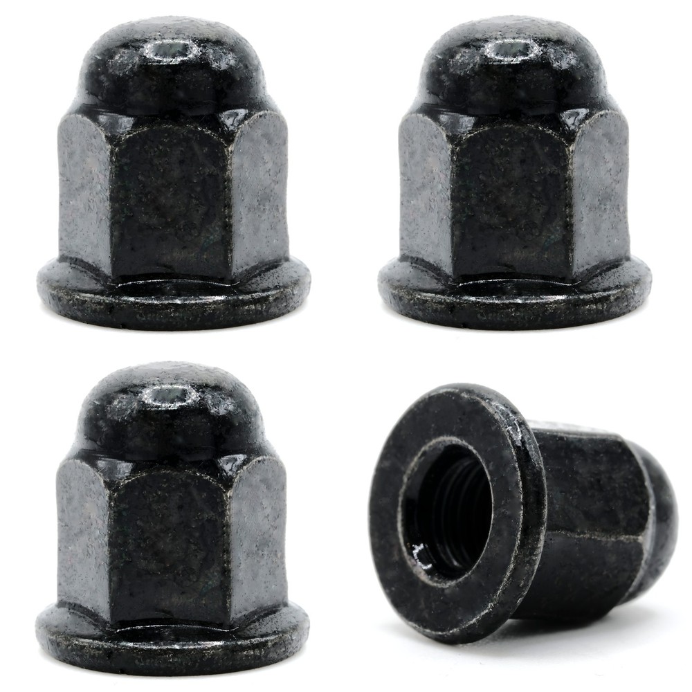 Retainer Nuts/Screws for Volvo M6-1.0 License Plates (Set of 4, Black, Rear)