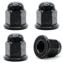 Retainer Nuts/Screws for Volvo M6-1.0 License Plates (Set of 4, Black, Rear)