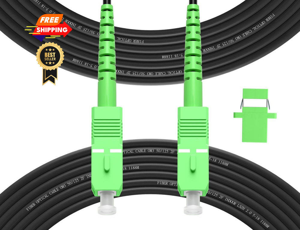 Fibergaga-15M(50ft) SCA to Outdoor Fiber Optic Cable, 15 meters, Black