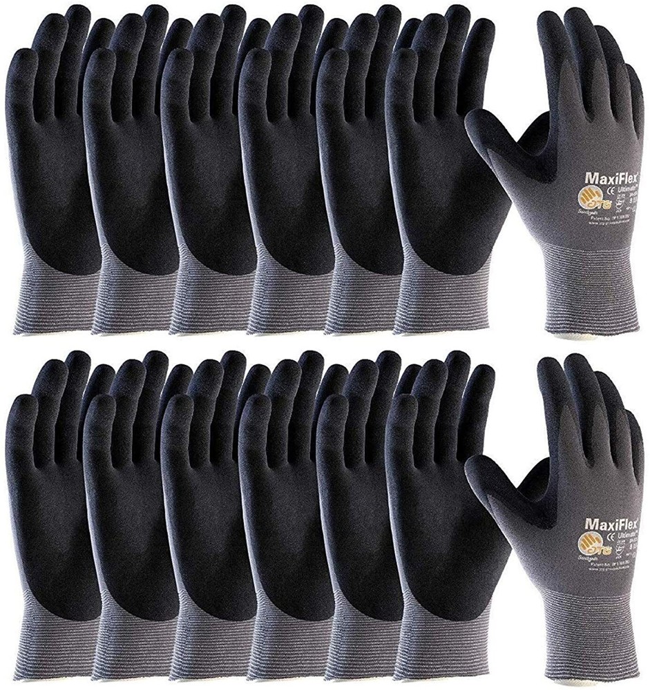 12- 34-874 MaxiFlex Foam Nitrile Grip Palm Coated PROTECTIVE WORK GLOVES LARGE
