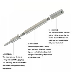 US Dental Locator Overdenture 0.8lbs Soft Retentive Caps Insert Extraction Tool