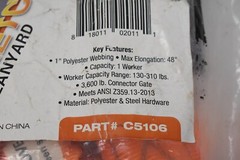 Double Leg Stretch Shock Absorbing Lanyard 3 Steel Snap Hooks 4.5′ – 6′ C5106