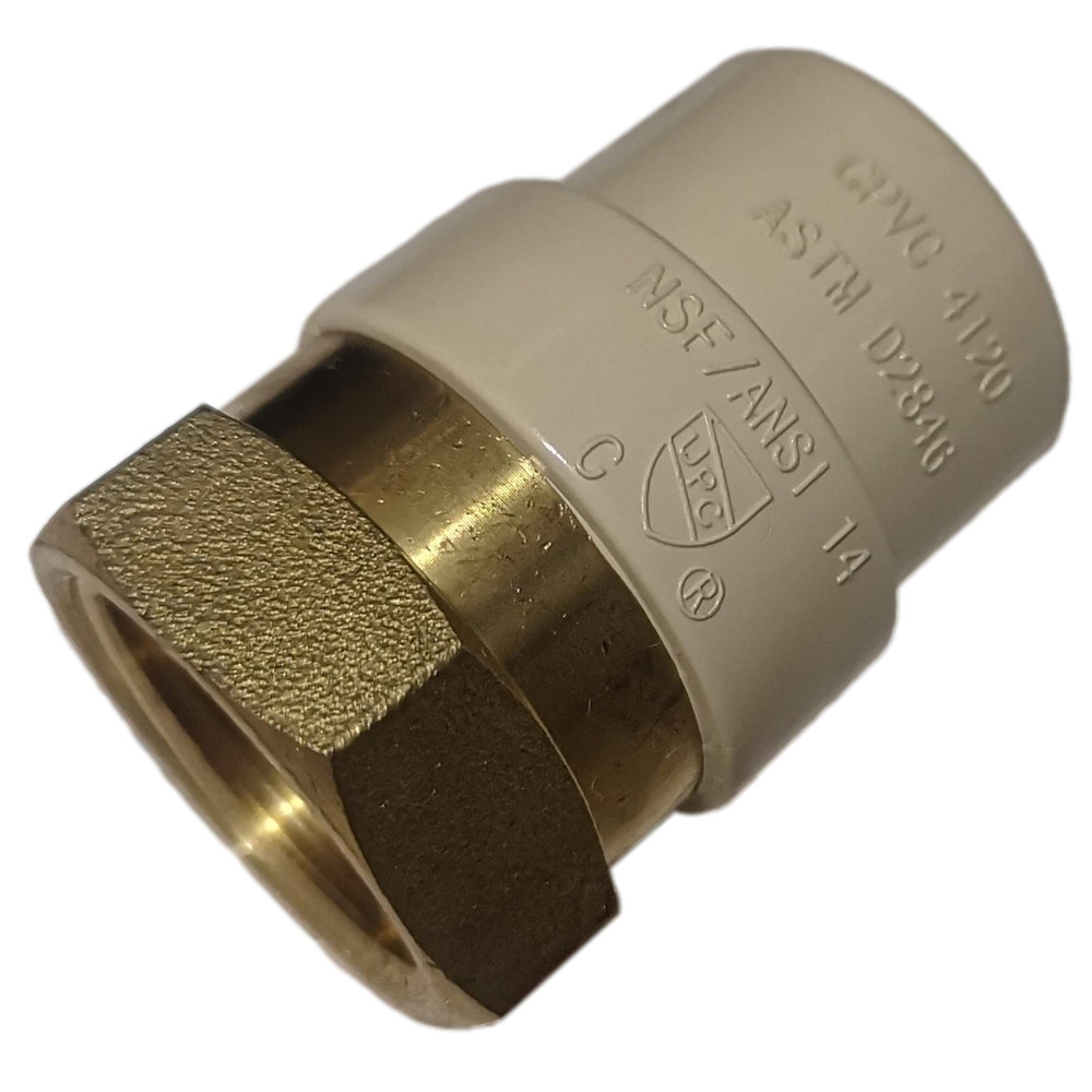 10 Pcs. 3/4″ Female NPT x 3/4″ CPVC Adapter, Lead Free, 3/4″ CPVC Female Adapter