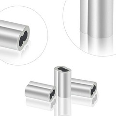200 Pcs Aluminum Crimping Sleeve 1/16″, Cable Ferrule Wire Rope Sleeves Sleeve.
