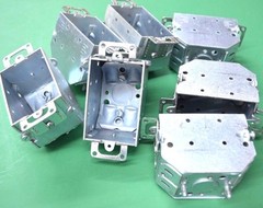 8-PK 3X2x2.25 In. Electrical Gangable SWITCH BOX Outlet Beveled Steel NEW 471