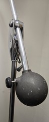Large 9′ Antique Industrial Surgical Light Chrome & Gray In Original Condition
